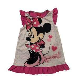 Disney Girls' Minnie Mouse Pink Flutter Sleeve Nightgown size 2T